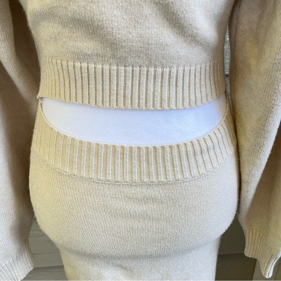 12th Tribe Global Soul Open Back Mini Bodycon Dress Chunky Knit Baggy Sleeves - Picture 12 of 15